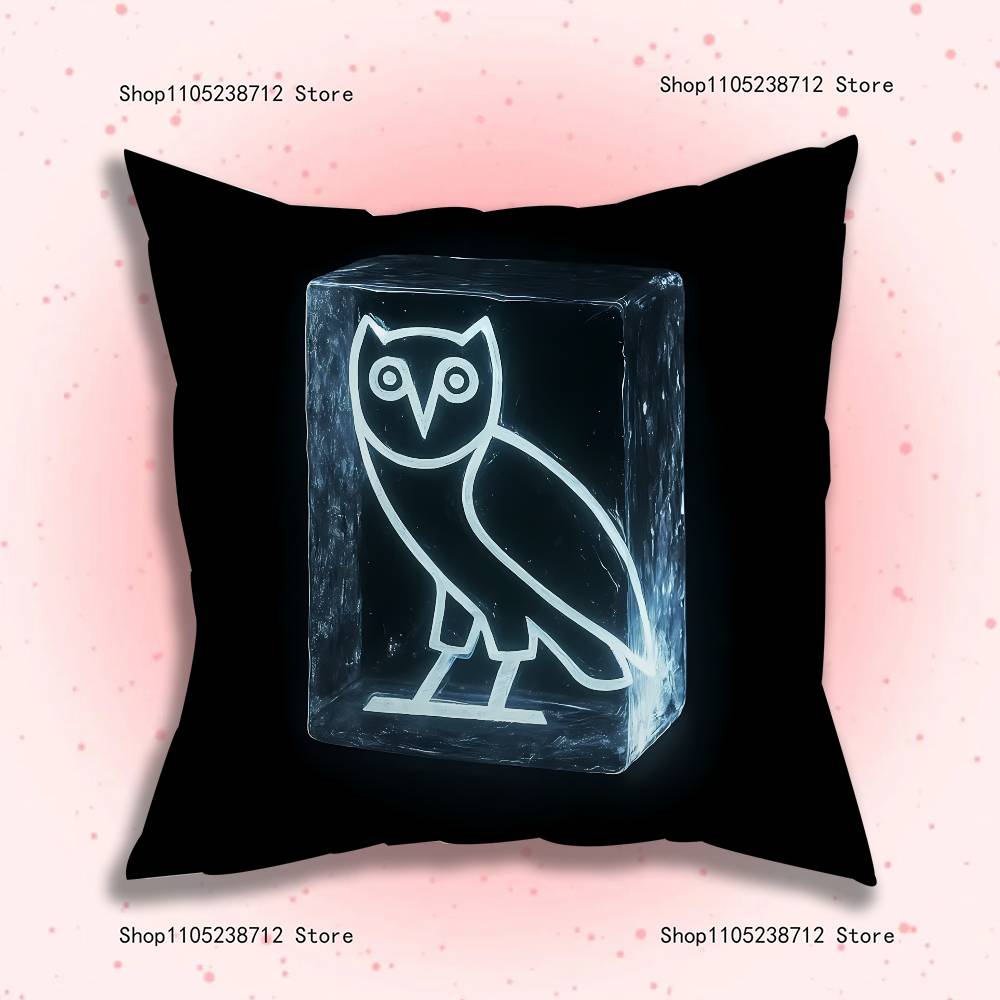Drake O-OvO OWL Pillow Covers Cartoon Sofa Decorative Home Double-sided Printing Short Plush Cute Cushion Cover