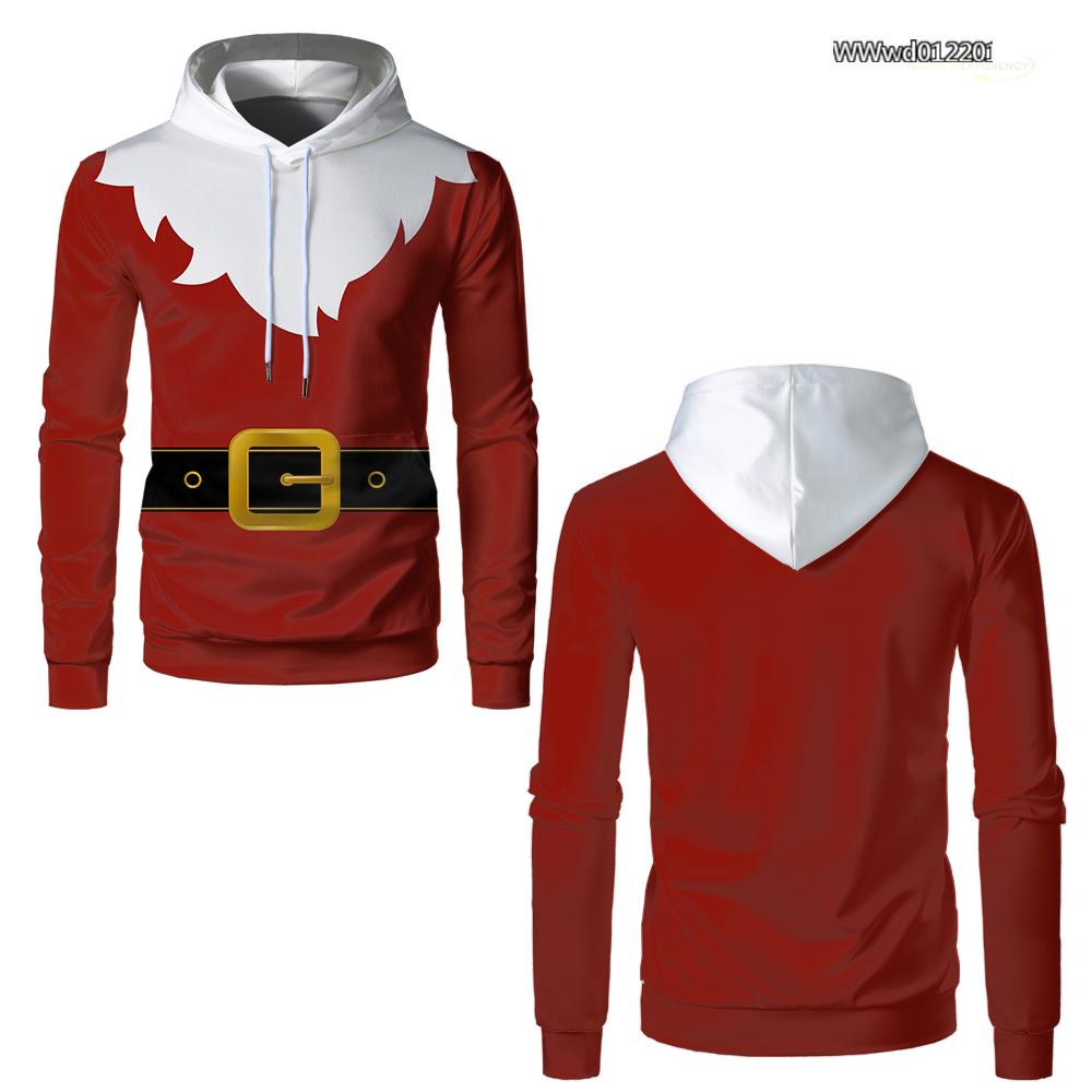 

Рождественская толстовка с 3D-принтом Санта-Клауса, повседневная, для ролевых игр, пуловер с длинным рукавом, уличная мода, унисекс, толстовки 4XL