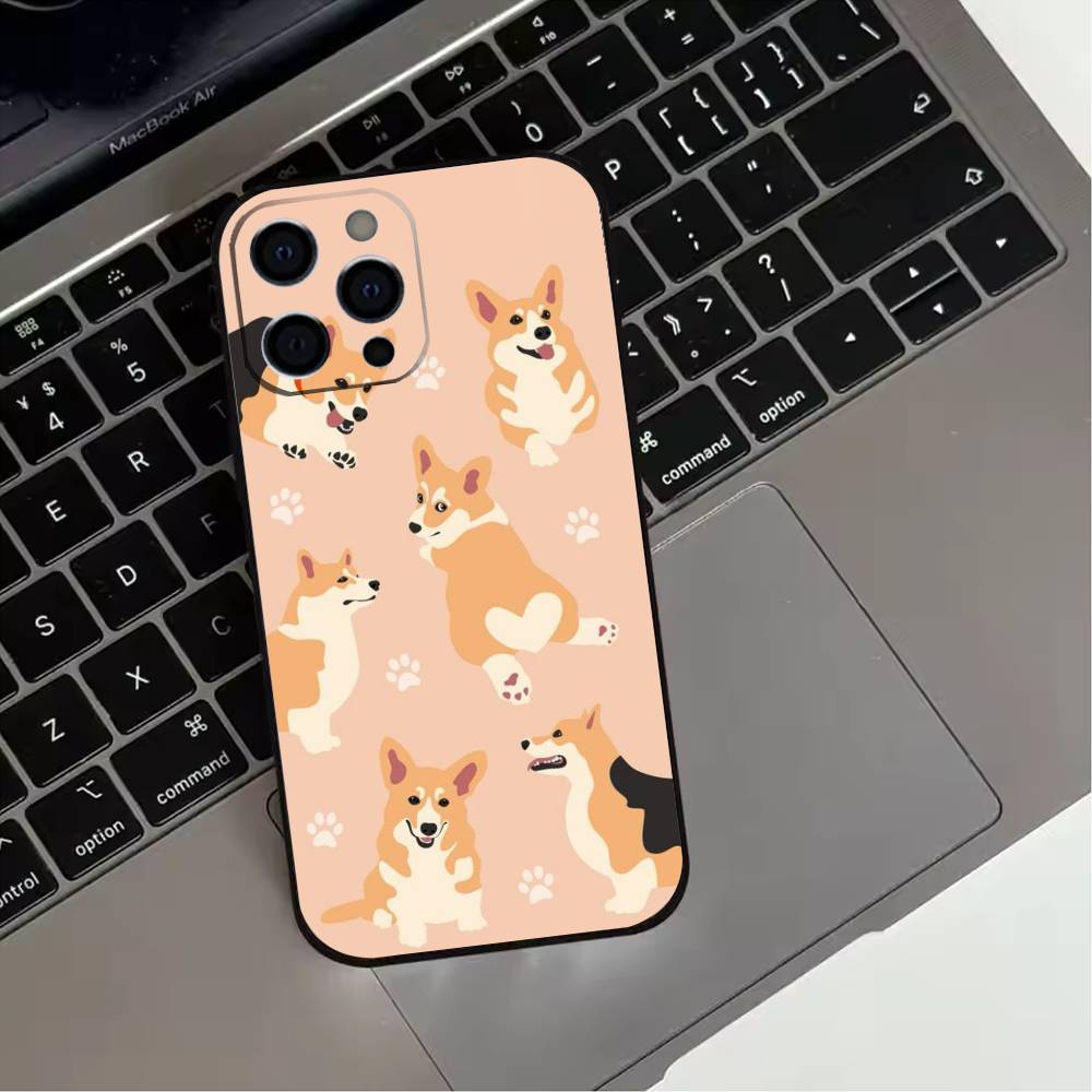 Cute corgi dog  Phone Case For iPhone 17,16,15,14,13,12,11 Plus,Pro Max,XS,Soft Silicone Black Cover