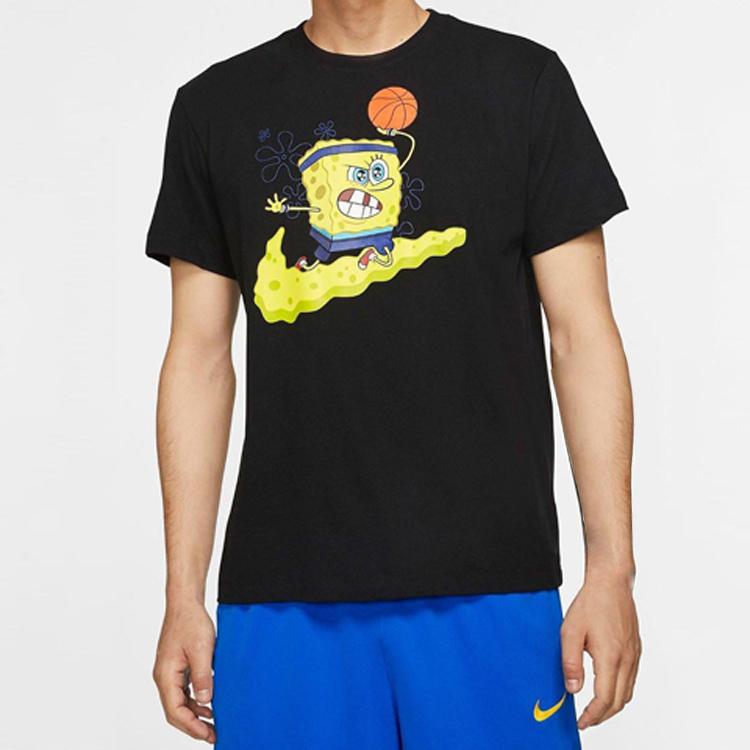 Nike Kyrie SpongeBob SquarePants Sports Short Sleeve T-Shirt Men Tops Black CD0949-010