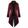 Steampunk Medieval Vintage Burgundy Tailcoat Jacket for Men Renaissance Vampire Gothic Victorian Frock Coat Halloween Costume