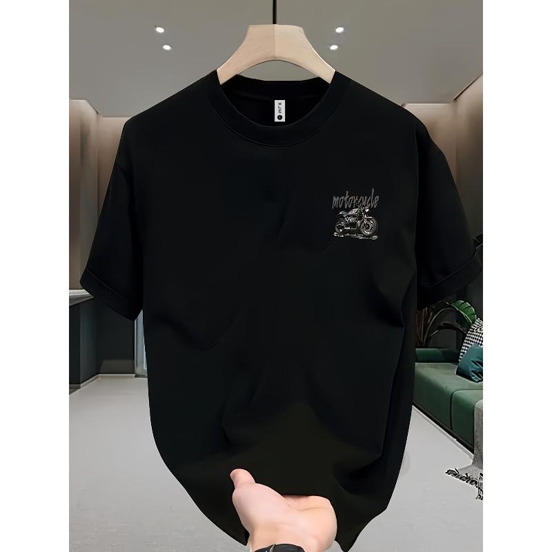 European Size American Retro Trendy Casual Niche Versatile Heavyweight Cotton Short Sleeve-Shirt Summer New Design Sense Printed Youth Half Sleeve Top
