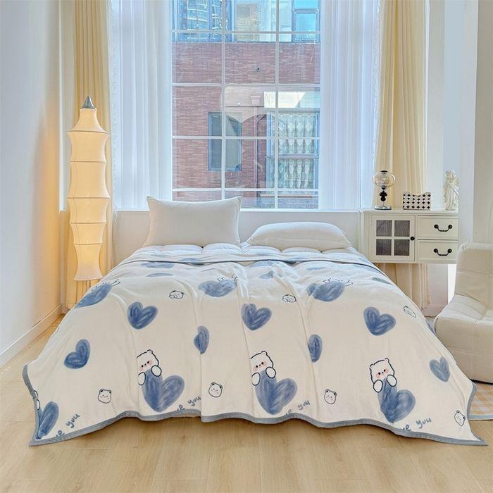Thickened Double-Sided Fleece Blanket: Versatile Bed Coverlet & Sofa Throw for All Seasons