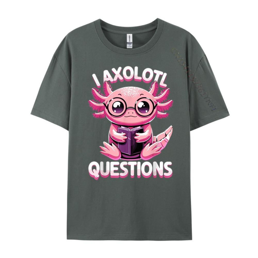 I Axolotl Questions Anime Kawaii Axolotl Kids Mens Designer Clothes T Shirt Men Leisure