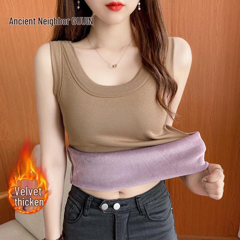 GUJIN Women s Thickened Fleece Thermal Vest One Size