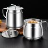 Bacon Grease Container with Strainer And Lid 1.5/2L Stainless Steel Container for Frying Oil Storage Pot Fat Storage Easy-Grip Handle