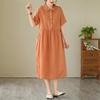 Short Sleeve Plus Size Cotton Vintage New In Dresses for Women Casual Loose Long Summer Dress