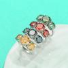 JoyceJelly S925 Silver Colors Moissanite Ring 2CT 4CT Total Full Moissanite Diamond Jewelry For Wedding Engagement Gift
