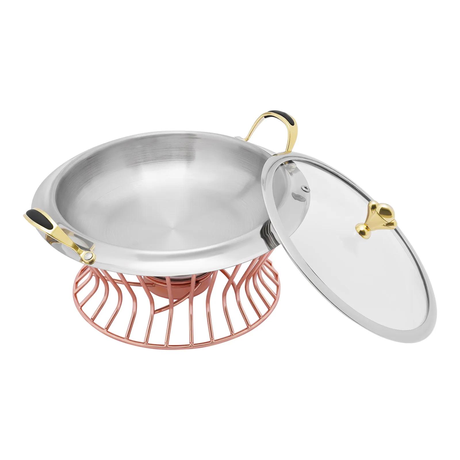 

Round Stainless Steel Catering Chafer – Buffet Chafing Dish with Built-In Fuel Holder United States