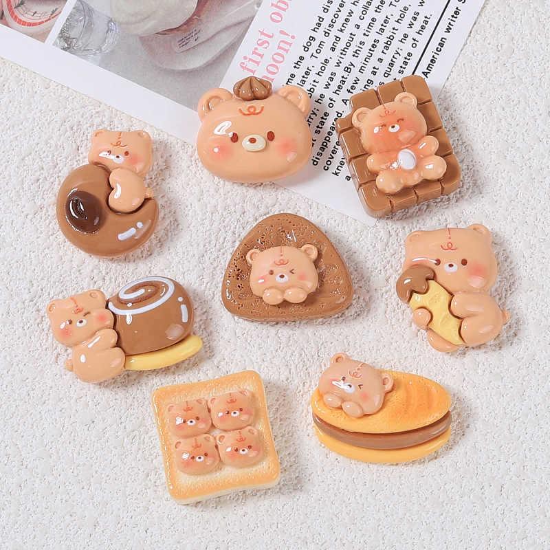 Handmade Resin Bear Hair Clips & DIY Croc Charms - Afternoon Tea Theme Accessories