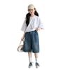 Girls' Summer Denim Shorts - 2026 New Style for Junior High Students, Casual, Loose, and Lightweight Five-Point Pants.