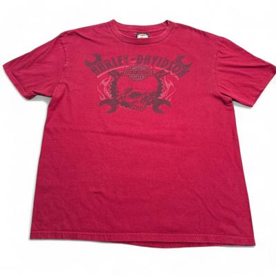 Koszulka Harley Davidson Rozmiar Adult XL Czerwona Styl Vintage Retro Logo Czaszki Kanada