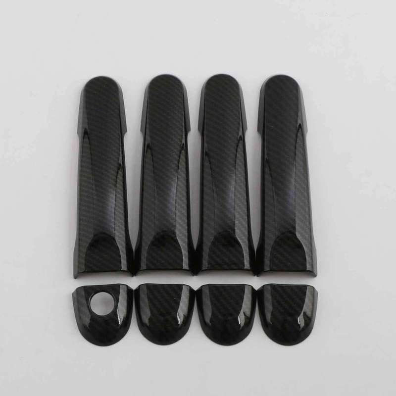 For Nissan Versa Tiida 2012 2013 2014 2015 2016 2017 2018 ABS Chrome Glossy Black Door Handle Cover Trim Sticker Car Accessories