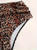 2025 European & American Floral Leopard Print Maternity Swimsuit: Ruffle Design with Tummy Coverage & Abdominal Support