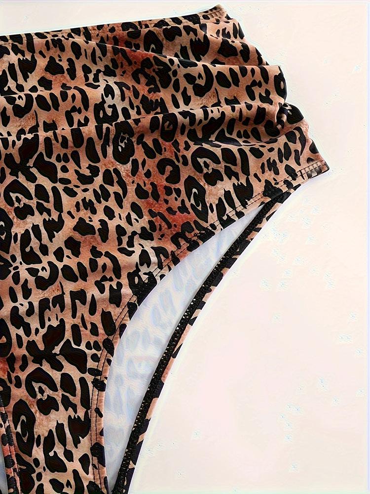 2025 European & American Floral Leopard Print Maternity Swimsuit: Ruffle Design with Tummy Coverage & Abdominal Support