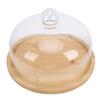 Wood Cake Stand with Lid 12in Cake Holder Multi Functional Serving Platter Large Glass Cake Dome Cover