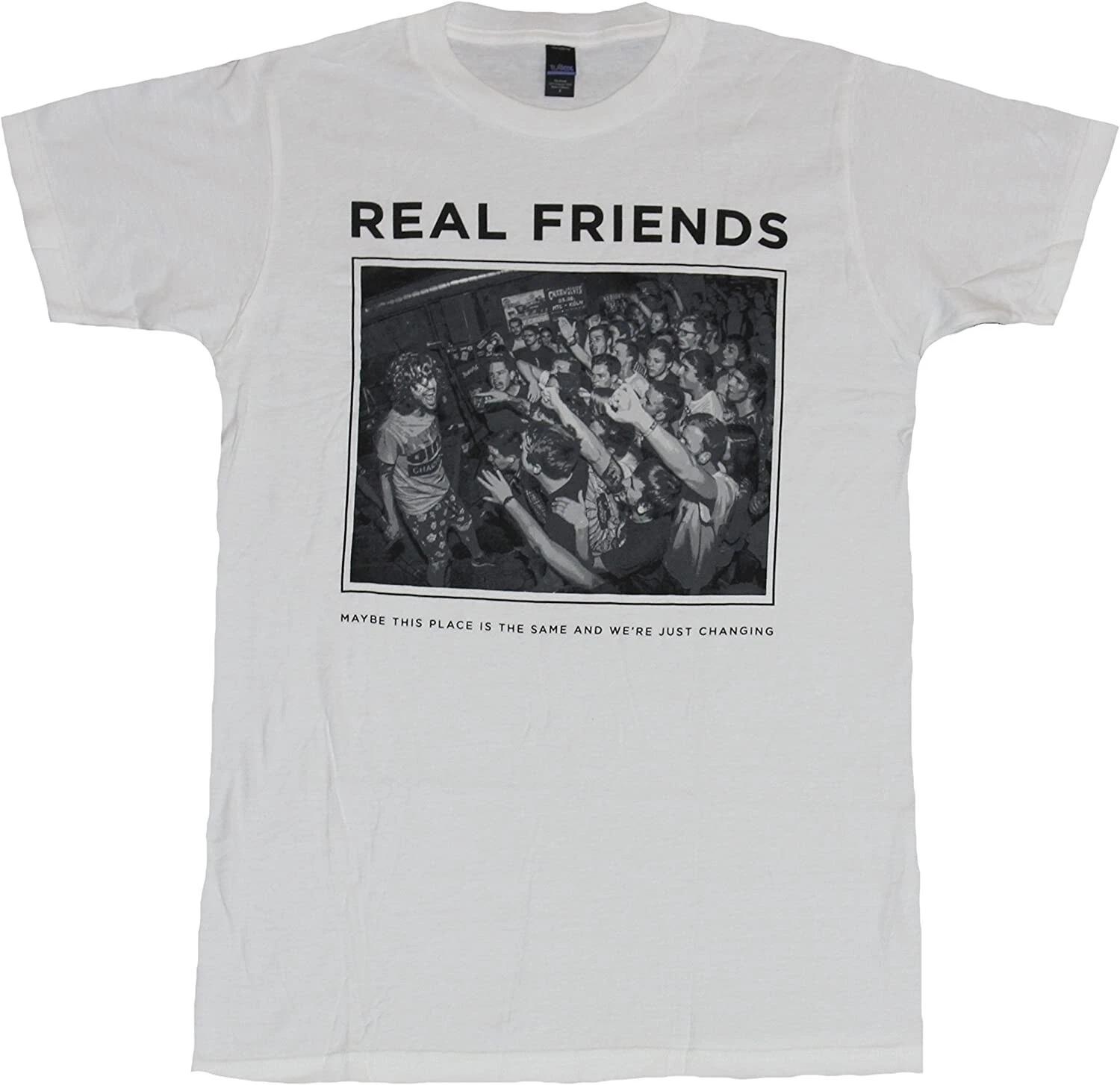 Real Friends Mens Concert Crowd Maybe This Place is the Same White Shirt New XS S