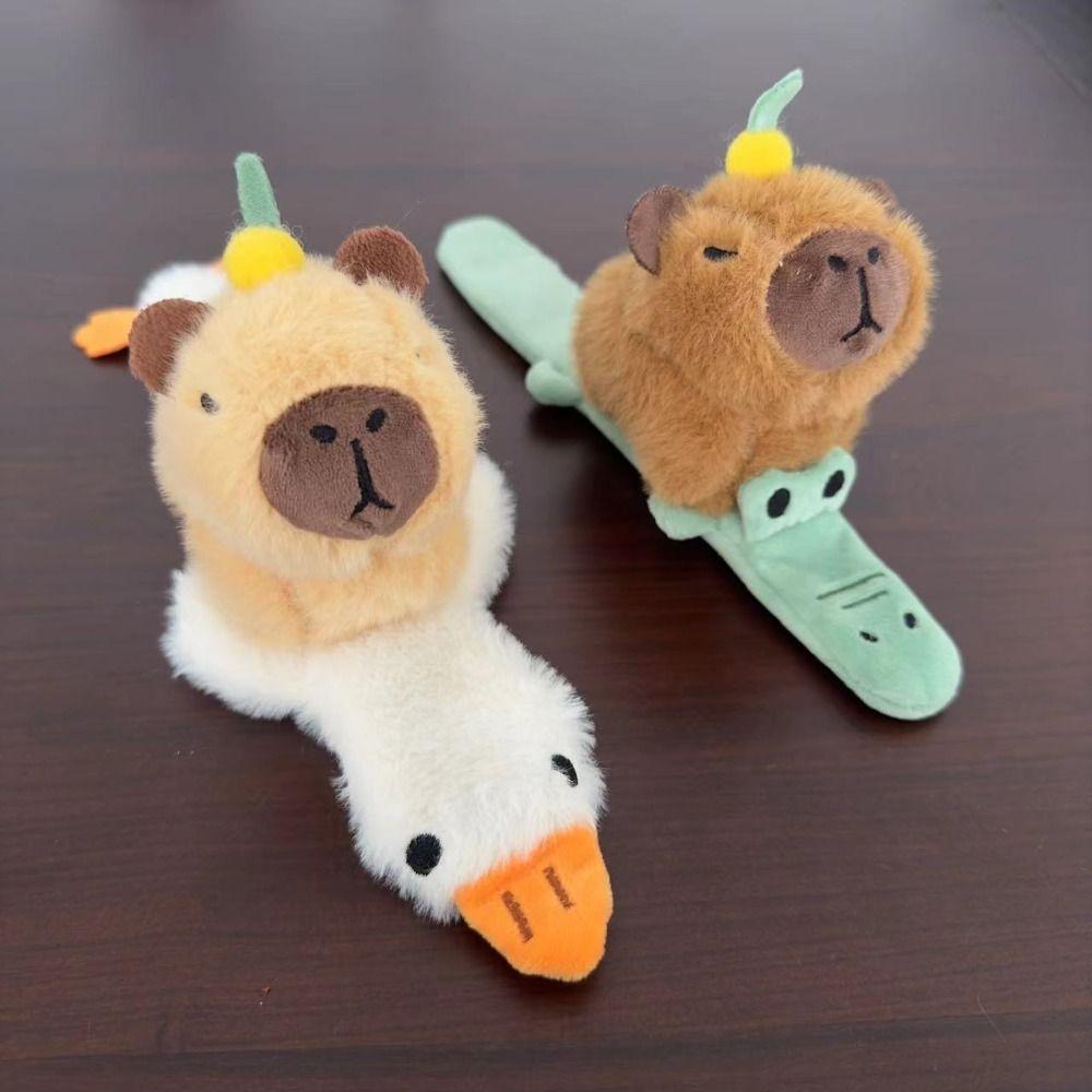Clap Circle Toy Capybara Plush Slap Bracelet Clap Ring Capybara Plush Hand Ring  Christmas Toy
