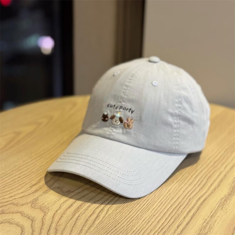 New Spring/Summer Cartoon Embroidered Soft Top Duckbill Cap for Men and Women2026Versatile wide-brimmed baseball cap that makes the face look smaller