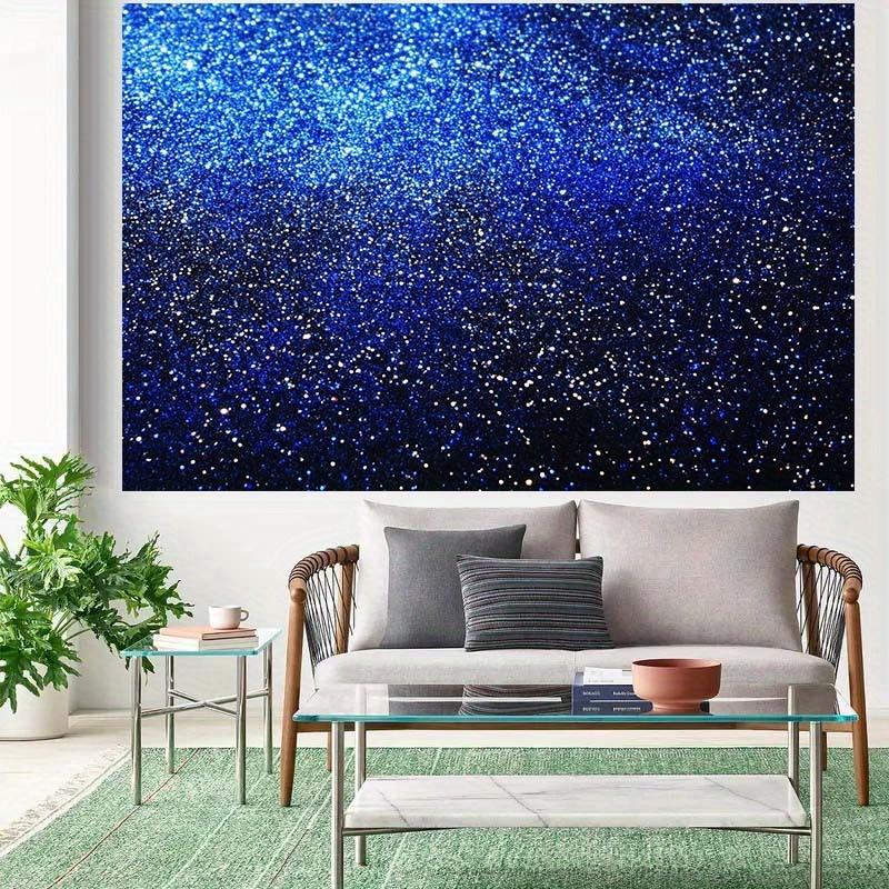A starry night sky background with a glittering blue glitter pattern - silk background event decoration