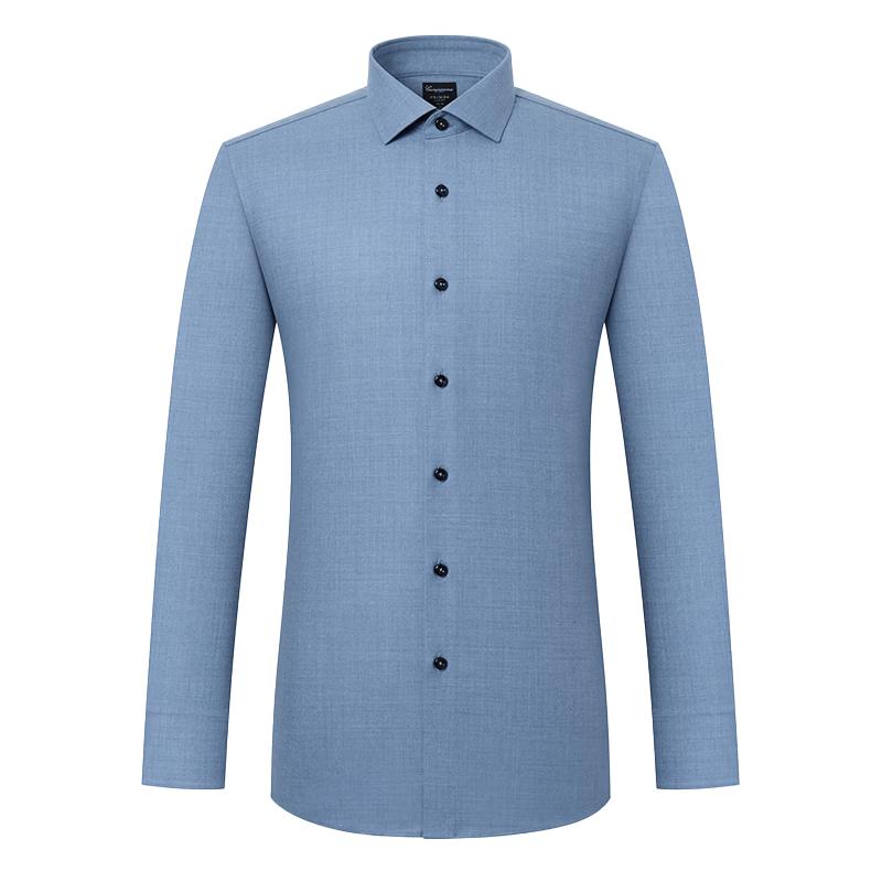 

CAMICISSIMA Men s Business Casual Wool Long-Sleeve Shirt IBC5A050MSP22 42