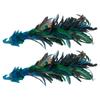 2PCS Christmas Decorations Tree Pendants Simulated Long Tailed Blue Peacocks Natural Feather Crafts Ornament Decor