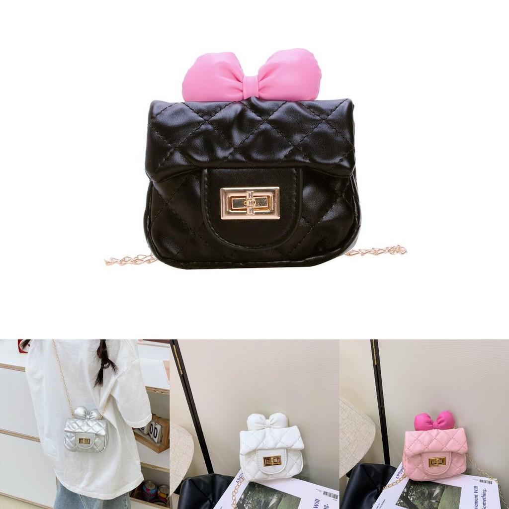 Kids Butterfly Knot Pu Crossbody Bag With Breathable Design For Preschool Girls And Boys