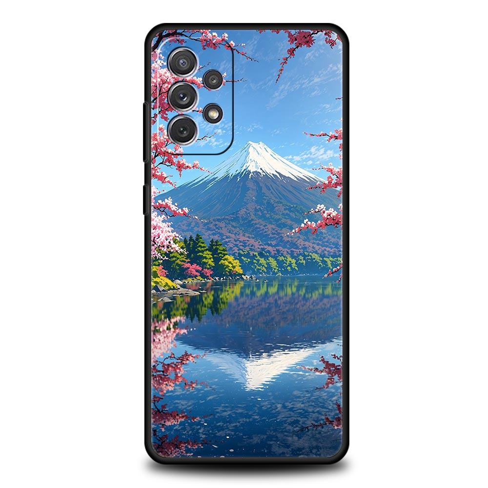 Japan Mount Fuji Painting Cherry blossom Phone Case For Samsung A17 A07 A55 A35 A25 A15 A05 A33 A21s A41 A73 A53 A51 A71 Cover