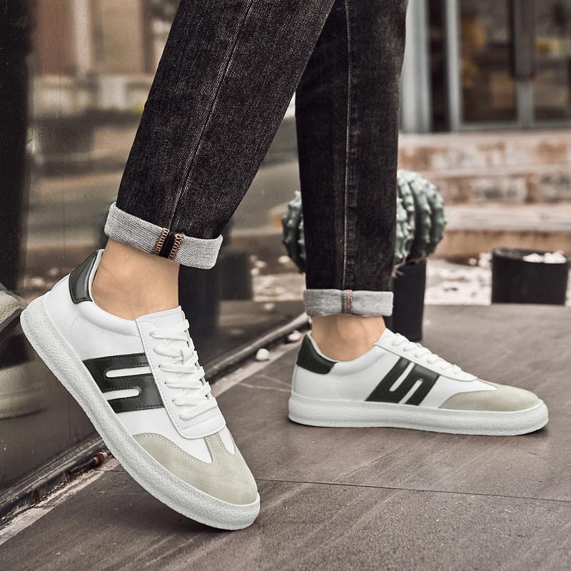 Modische Schnür-Herren-Laufschuhe 2024 Neue Einfache Skate-Schuhe Herren Luxus Atmungsaktive Sneakers Schuh Herren Mode Lässige Lederschuhe