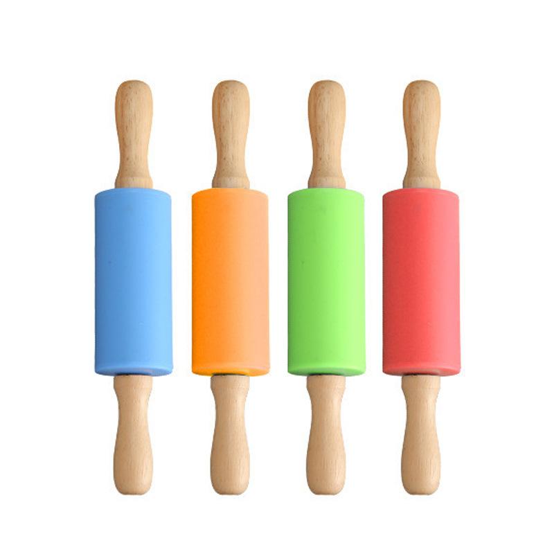 Nieprzywierający silikonowy wałek do ciasta drewniany uchwyt ciasto ciasto wałek do mąki kuchnia gotowanie narzędzie do pieczenia na makaron ciasto na ciasteczka
