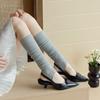 Chaussettes hautes fines unies Chaussettes hautes mode pour femmes Dames