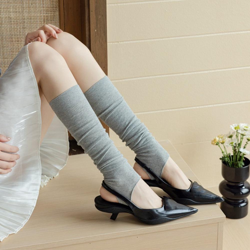 Chaussettes hautes fines unies Chaussettes hautes mode pour femmes Dames