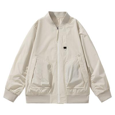 Herrenmantel Herbstjacke Plankton Hübscher Trend Amerikanischer Overall Baseballjacke Schlichte Herrenbekleidung