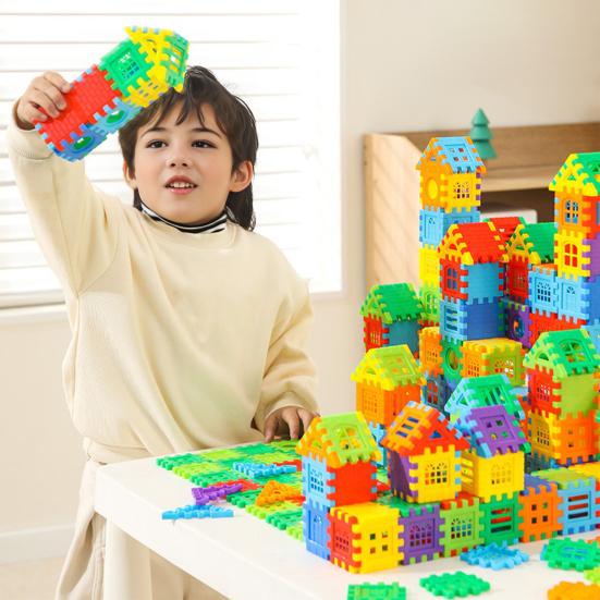 140/160/260Pcs Kids Waffle Building Blocks Toy Toddlers Boys Girls Interlocking Blocks Construction Learning STEM Educational Toy Set