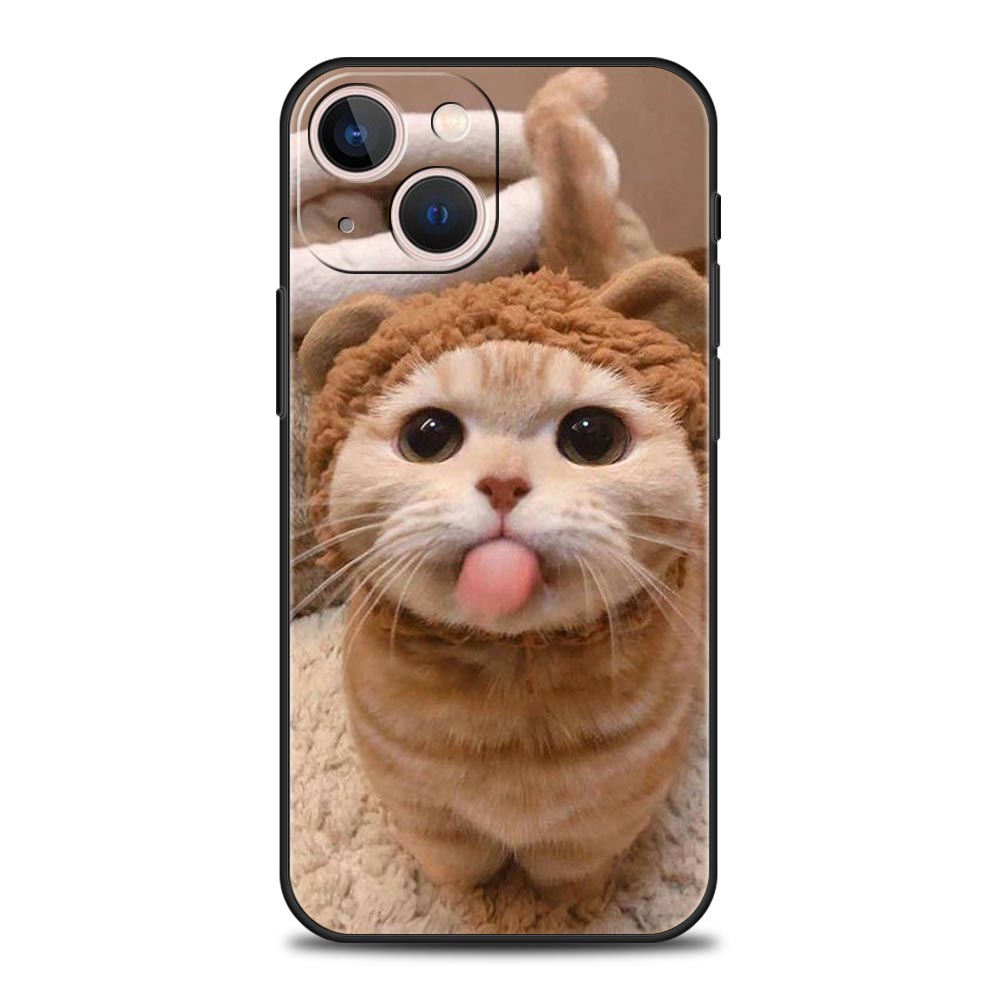 Healing Cute Cat Collection Phone Case for iPhone 17 16 15 14 13 12 11 Series Pro Max Plus Double Layer Protection