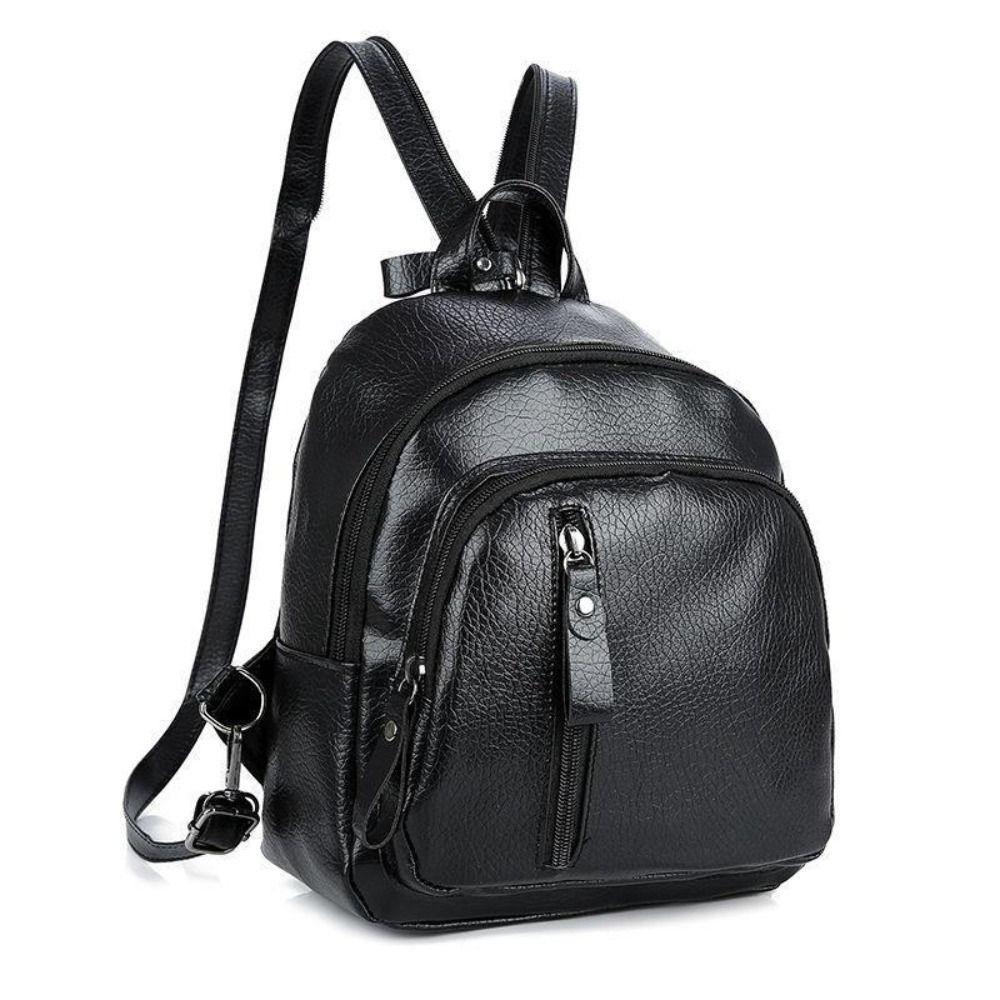 Black Small Backpack High Quality School Bag Fashion Women Backpacks  Ladies
