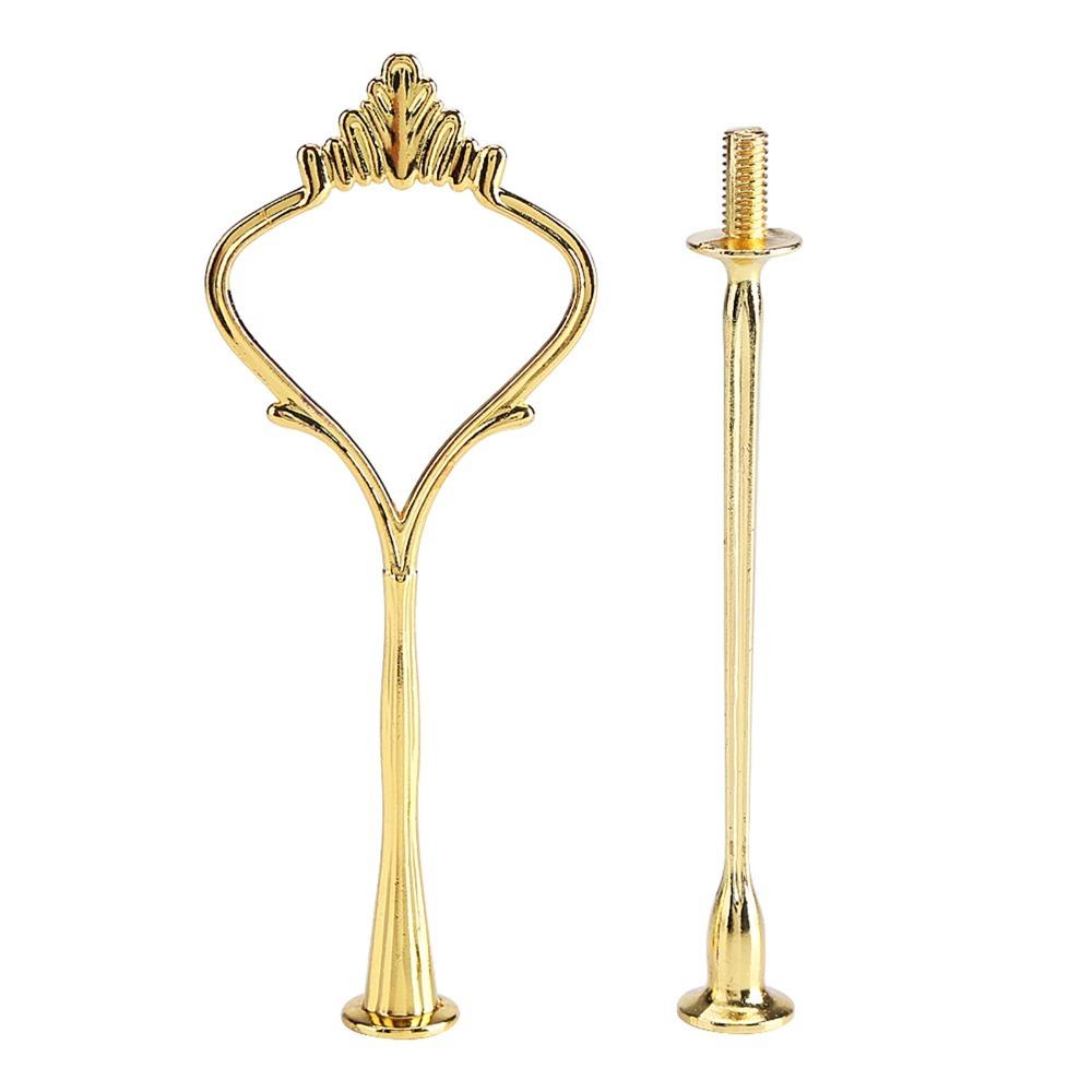 Crown Handle Cake Stands Zinc Alloy Multi Level Cake Stand Tiered Fruit Plate Dessert Display 2 Tiers Gold