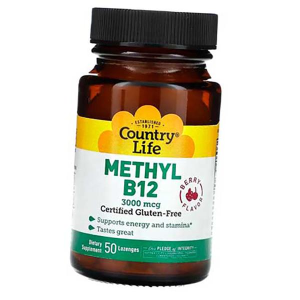 

Methylcobalamin and Folic Acid, Methyl B12 3000, Country Life 50 lozenges Berry (36124054) 50Lozenges Berry