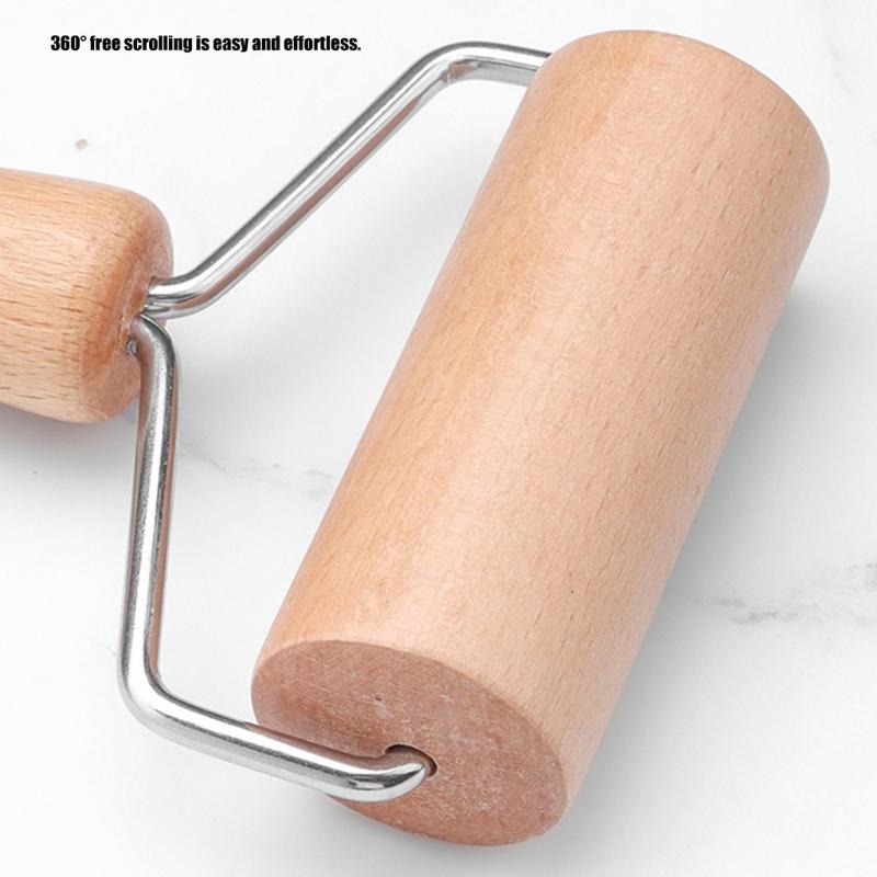 Beechwood Rolling Pin for Pastry Tortillas Pizza Cookie Dumplings Baking Ergonomic Dough Roller Wooden Baking Tool