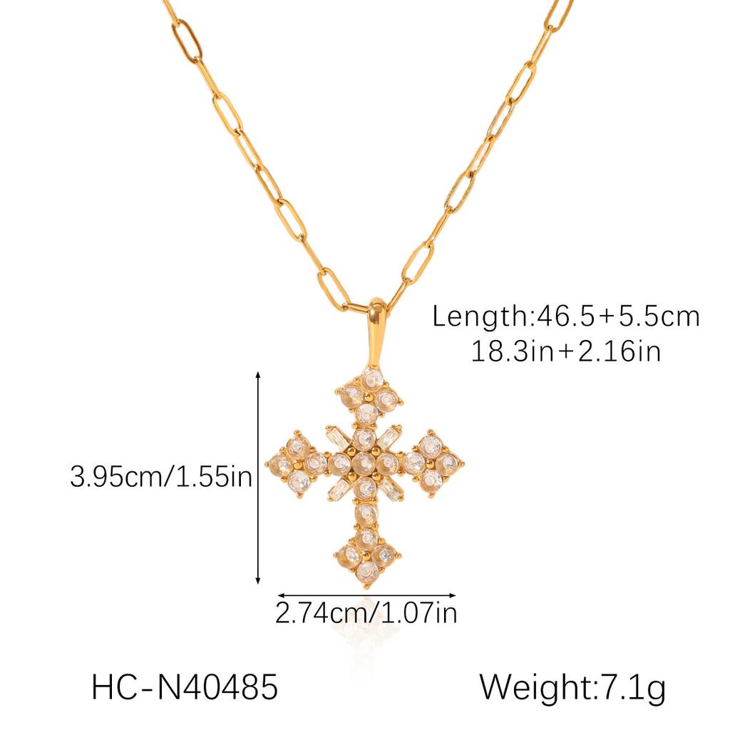 Französische leichte Luxus-Vintage-Halskette aus natürlichen Süßwasserperlen mit Edelstahl-Kreuzanhänger Schmuck High-End-Schlüsselbein-Kette