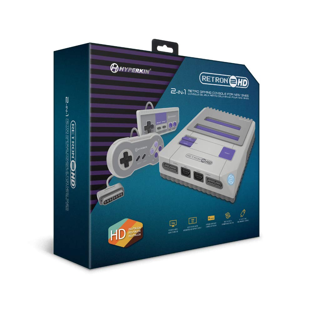 Hyperkin RetroN 2 HD Gaming Console, Gray (Plays NES, SNES and Super Famicom Cartridges, 720p HDMI)