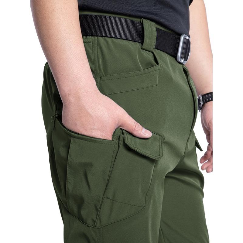 Men'S Tactical Cargo Pants - Spring & Autumn Regular Fit, Breathable Quick-Dry Fabric, Multiple Pockets with Adjustable Straps (Belt Not Included)