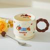 Creative cute cartoon sausage cup ceramic cup high value mug couple cup household drinking cup