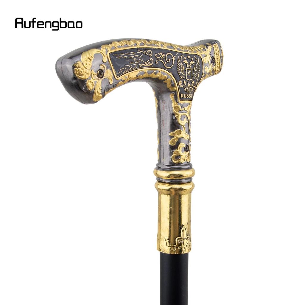 Baston de mers cu vultur dublu de lux, auriu, negru