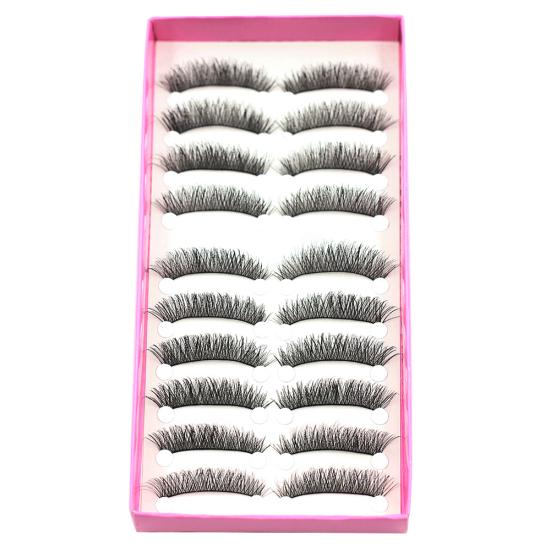 

10 пар накладных ресниц ручной работы черного цвета, длинных и толстых, для макияжа и вечеринки