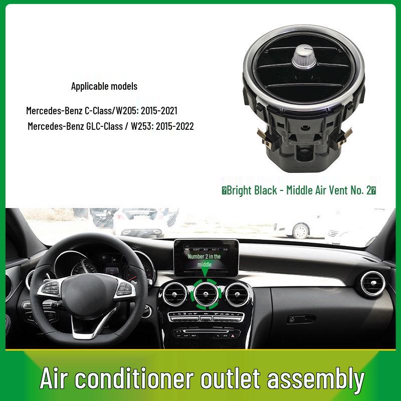 Compatible with Mercedes-Benz C-Class and GLC-Class W205 W253 Dashboard Front and Rear Air Conditioning Vent Grilles