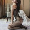 European & American Women's Lingerie: Sexy Lace Open-Crotch One-Piece Fishnet Stockings & Pajama Set