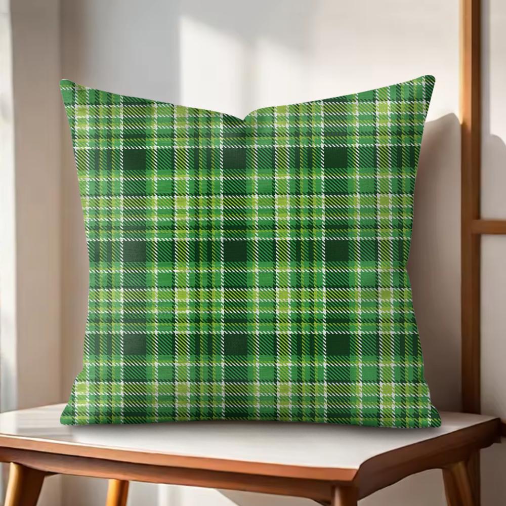 

Happy St Patricks Day Cushion Cover Natural Linen Organic Fabric DoubleSided Printing Couch Pillow Covers Home Decor 30x30cm