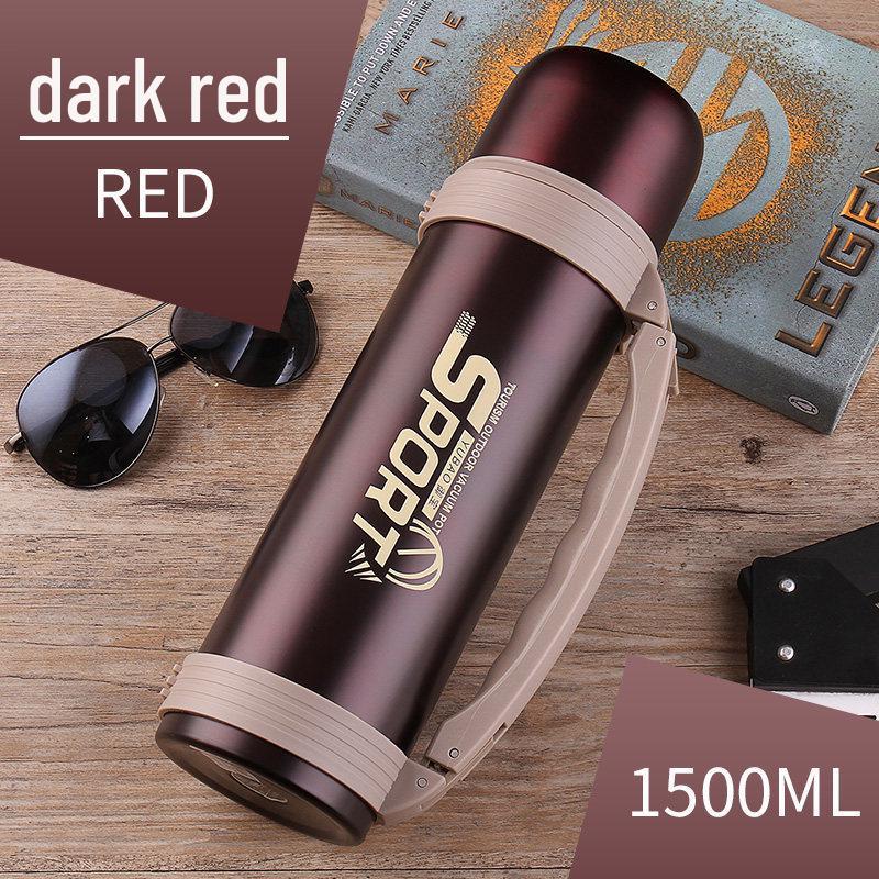 Men's 1500ml Stainless Steel Travel Thermos Flask - Large Capacity Outdoor Vacuum Bottle