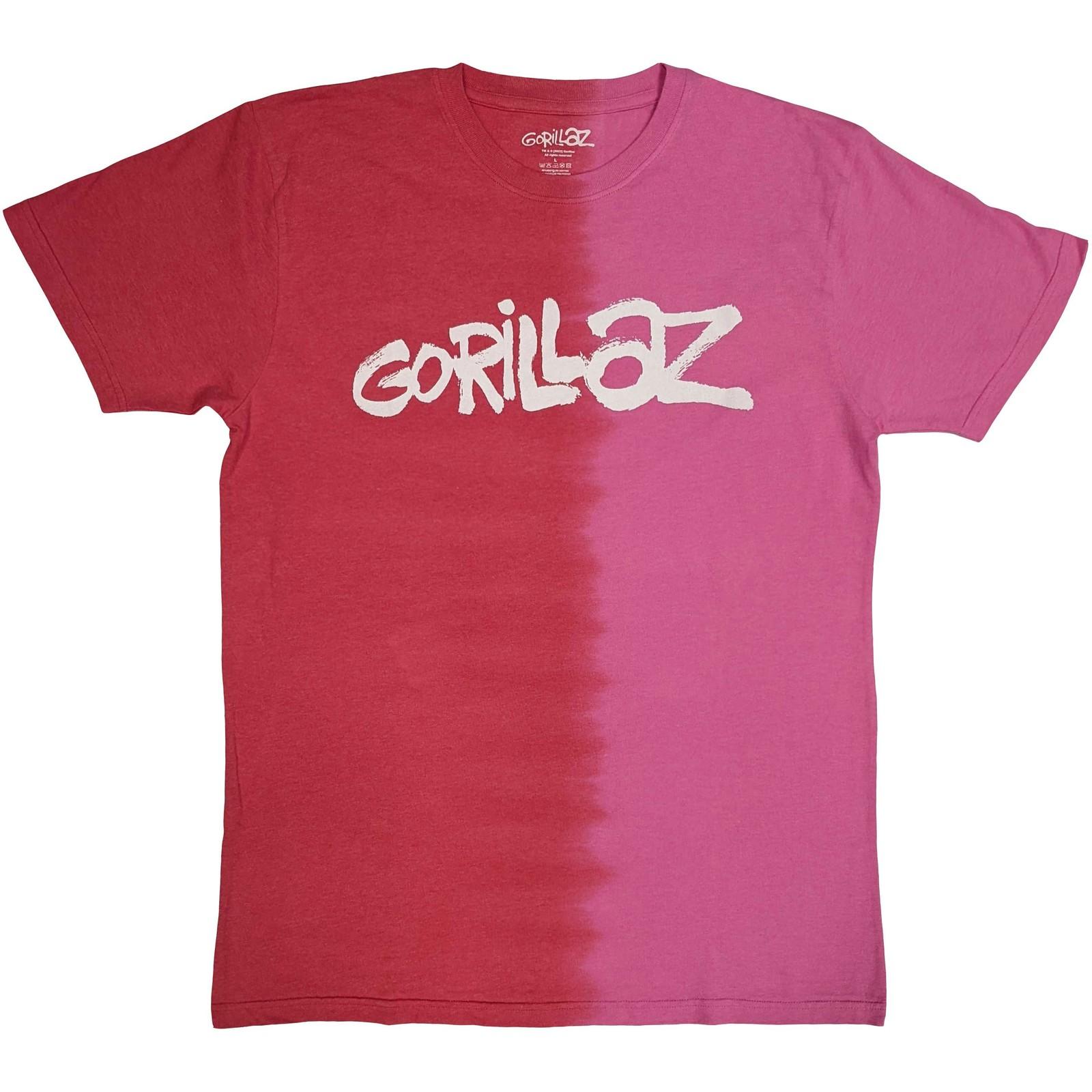 Men s Gorillaz Two-tone Brush Logo T-shirt Medium Red S